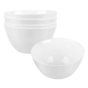 본차이나 백색 화이트 도자기 우동 면기 4개 세트 라면 그릇 국수