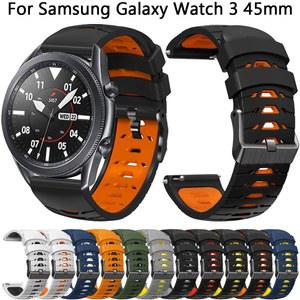 삼성 갤럭시 시계 3 용 22mm 실리콘 밴드 45mm 46mm Smartwatch 프론티어 스트랩 클래식 팔찌 기어 S3 교체