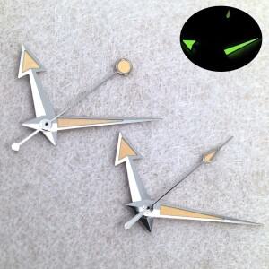 [호환품]빈티지 NH35 시계 손 운동 노란색-녹색 빛나는 DIY 손목 수정 부품