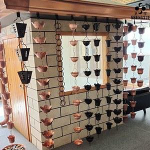 지붕 물받이 장식 체인 빗물 한옥 연꽃