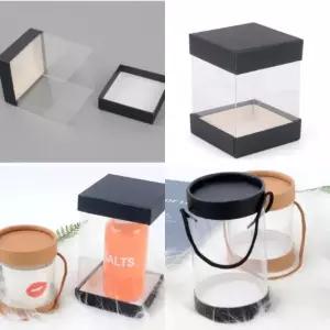 투명 선물포장 입욕제포장 디퓨저포장박스 양키캔들쇼 원형 6.5x9cm 블랙