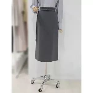 갤러리아 [SOUP] 벨티드 밴딩 미디스커트  SC3SR36