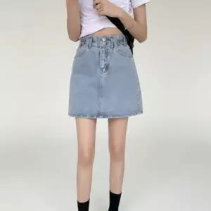 [하프클럽/]여성용 하이웨이스트 슬림핏 미니 청치마 봄 여름용