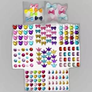 리본 큐빅 스티커 글리터 비즈 20개입 공예용 창작 스팽글
