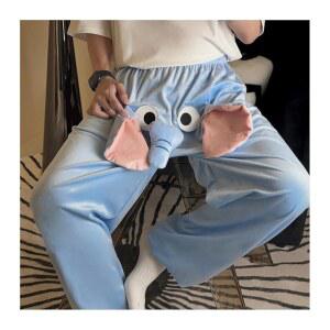 코끼리 파자마 움직이는 코 동물 파티 소리 생일 3D 2가지 발렌타인데이 푹 커플 키구루미 모코모 L 색상 선물 바지 블루