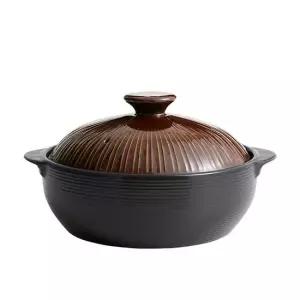 리한 라인팟 무균열 뚝배기 브라운 22cm