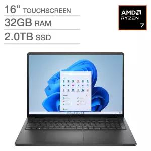 Dell 16 LAPTOP 랩탑 노트북 AMD Ryzen 7 250 FHD+ 터치스크린 (1920 x 1200) 32GB RAM 2TB SSD 솔리드 스