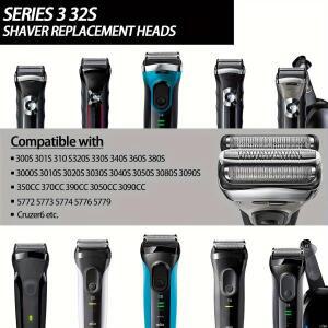 브라운 S3 Shaver3000s,310s,3040s,3050cc,3010s,3070cc,3080s,3090s,350cc-4,370cc-4,380s-4,3090cc용 32S