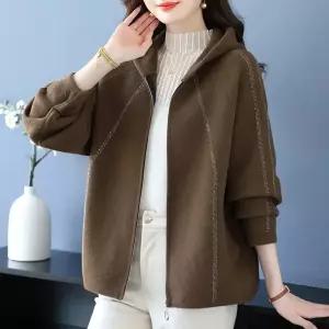 여자 후드 가디건 가을 겨울 도톰 카디건 빅사이즈 모직 원픽4