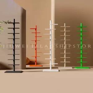 회전형 3단 4단 투명 책장 이동식 원형 철제 선반 거실 코너 공간활용 수납 가구