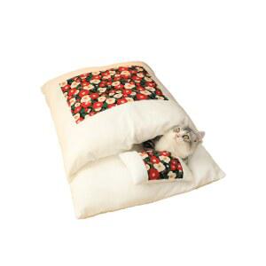 레트로감성 고양이침낭 따뜻한 강아지 분리세탁가능 이불 베개