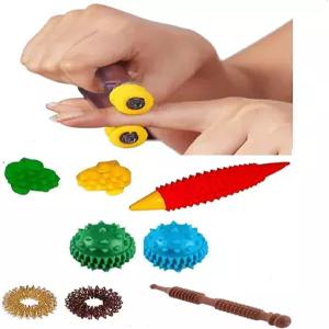 지압 마사지 도구 키트 전신 침술 ~ 손가락 마사지기 수족 링 파워 볼 K롤 엄지손가락 반사학 차트가 있는