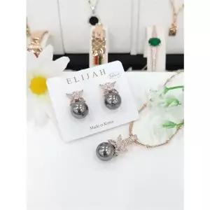 로뎀 세이브존05 Premium 플라워 오로라 핵진주  귀걸이 목걸이 세트5(12mm) RD22