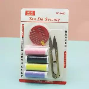 간편 휴대용 바늘 가위 실 세트 재봉 바느질 도구