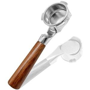 Breville BES870 /878 /880 /876 /840 /820 시리즈 에스프레소 머신용 타이베스트 54mm 3 이어 바텀리스 포터필터 - 304 스테인리스 스틸 필터 바구니가 있는 로즈우드 핸들