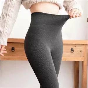 여자 유발 타이즈 겨울 골지 도톰한 스타킹 기모레깅스 니트레깅스