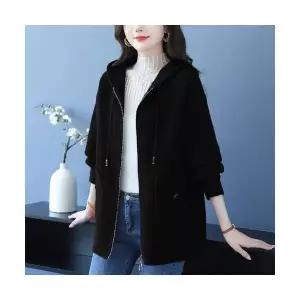 여성 후드 가디건 겨울 도톰 톱 빅사이즈 모직 카디건 롱 DUCHI4