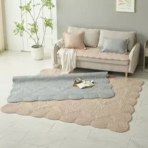 [루나앤슬립] 목화솜 자수퀼팅 통워싱 카페트 1세트 (특대형)