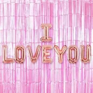 (은박풍선사랑로즈골드+커튼메탈핑크세트) 생일 파티