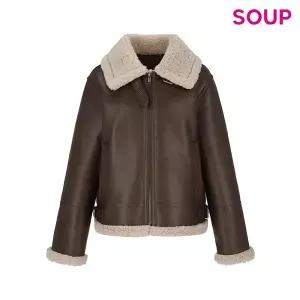 [롯데백화점]SOUP 시어링 스타일 페이크 레더 무스탕(SBBMU81)