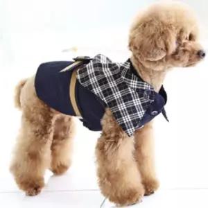 강아지패션 강아지 케이프 트렌치코트 네이비 패션 외출복 1P