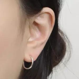 베이직귀걸이 실버 92.5 은 귀 안뚫어도 되는 링 귀찌 귀걸이 15mm