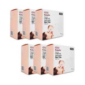 유미 신생아 일회용 젖병 휴대용 외출용 핑크 4P X6개