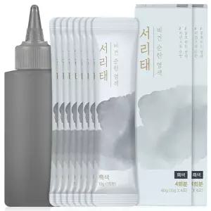 서리태 물염색 새치염색약 흰머리 새치커버 흑색/갈색 8회분+용기