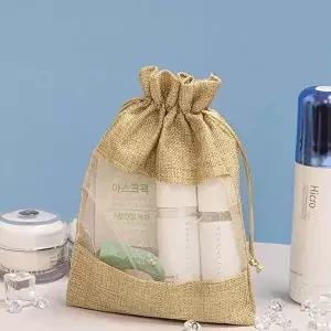 린넨 여행용 캐리어 정리백 세면도구 화장품 파우치 L-WECB06F