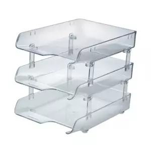 카파)3단 크리스탈 서류받침(투명/K20103)_박스(8개입 (WC36CB9)