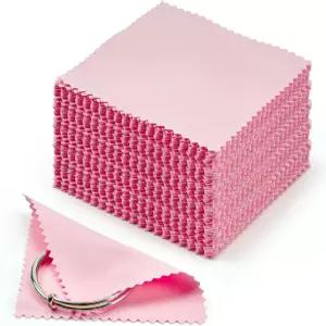 Bcowos 주얼리 클리닝 천 연마 핑크 - 골드 스털링 실버 플래티넘 시계용 개별 포장 패드(3.15인치 x