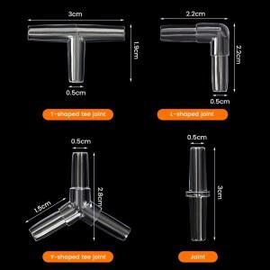 10개입 수족관 어댑터 투명 형태 에어 호스 튜빙 내경 어항 에어라인 라인 튜브 커넥터 4mm