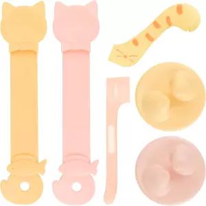 스노멜 6피스 습식 고양이 사료 캔 뚜껑 스트립 피더 스푼 주걱 오프너 반려견 사료용 통조림 혼합 및 간식