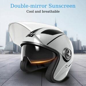 오토바이 듀얼 바이저 플립 업 모듈러 풀 페이스 헬멧 여성 남성 4 가지 색상 용 안개 방지 거리 자전거 레이싱 헬멧