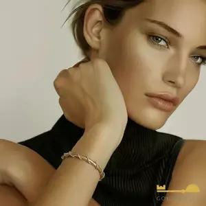 골든클레프 18K 팝콘 메쉬 트위스트 팔찌