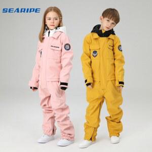 SEARIPE 바람막이 세트 재킷 방한복 스포츠 팬츠 야외 십대 스노우보드 방수 스키복