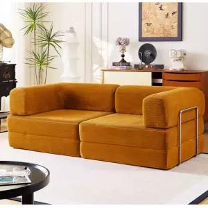 압축 소파 1인용 2인용 2m 캐러멜 발받침대 세련된