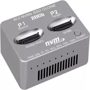 M.2 NVMe SSD 도크 AHCI 복제기 USB3.2 20G 듀얼 베이 오프라인 복제 USB C to NVME 도킹 스테이션 모바일