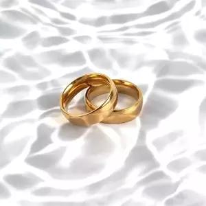 써지컬스틸 금색 티타늄반지 커플반지-WFIDVEV