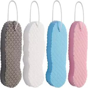 4 PCS 매직 각질 제거 목욕 스펀지 3D 슈퍼 소프트 바디 스크러버 피부 친화적이고 재사용 가능 모든