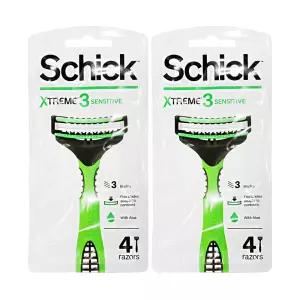 엘지 쉬크 휴대용 익스트림 3 센서티브 일회용 면도기 4입 2개 면도