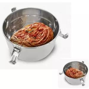 굿테라 원형 김치통 반찬통 밀폐 스텐밀페용기 냉장고 7L 대형