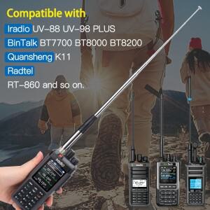 27MHz SMA-암형 CB 안테나 고이득 텔레스코픽 UV-98 PLUS BAJETON BJ8200 BJ-9000 Radtel RT-860 RT-920 PR