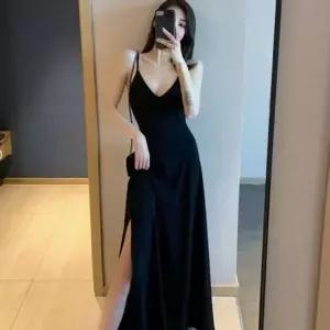 끈나시 인기 여성 롱 원피스 감성 브이넥 여름 휴양지 (KYR-WFGUWBF)