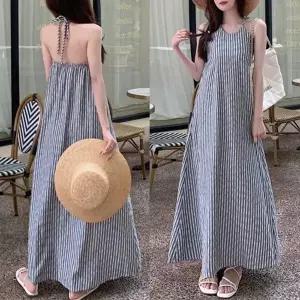 백리스 멕시 바캉스룩 롱원피스 빈티지 홀터 비 (KYR-WFH78ZE)