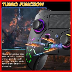 PS5/PS4/PS3/Steam/PC용 무선 컨트롤러 터보 듀얼 진동 게임패드 게임 리모컨 블랙 미스 우콩 게임 지원