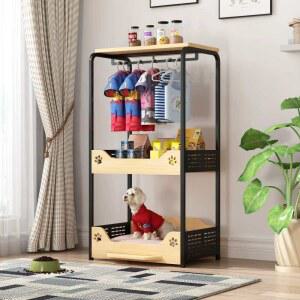 샤크팡 애견옷장 나무 보관 원목 옷행거 펫가구 정리대 옷 옷장 반려경