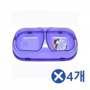 WL 반투명 2구 애견식기x4개-색상랜덤 밥그릇 물그릇