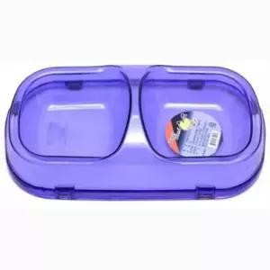 WL 반투명 2구 애견식기-색상랜덤 밥그릇 물그릇 애견 강아지식기 고양이식기