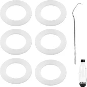 스테인리스 스틸 직사각형 꼬치 소다스트림 플라스틱 병 밀봉 개스킷 교체와 호환되는 흰색 O 링을 사용한